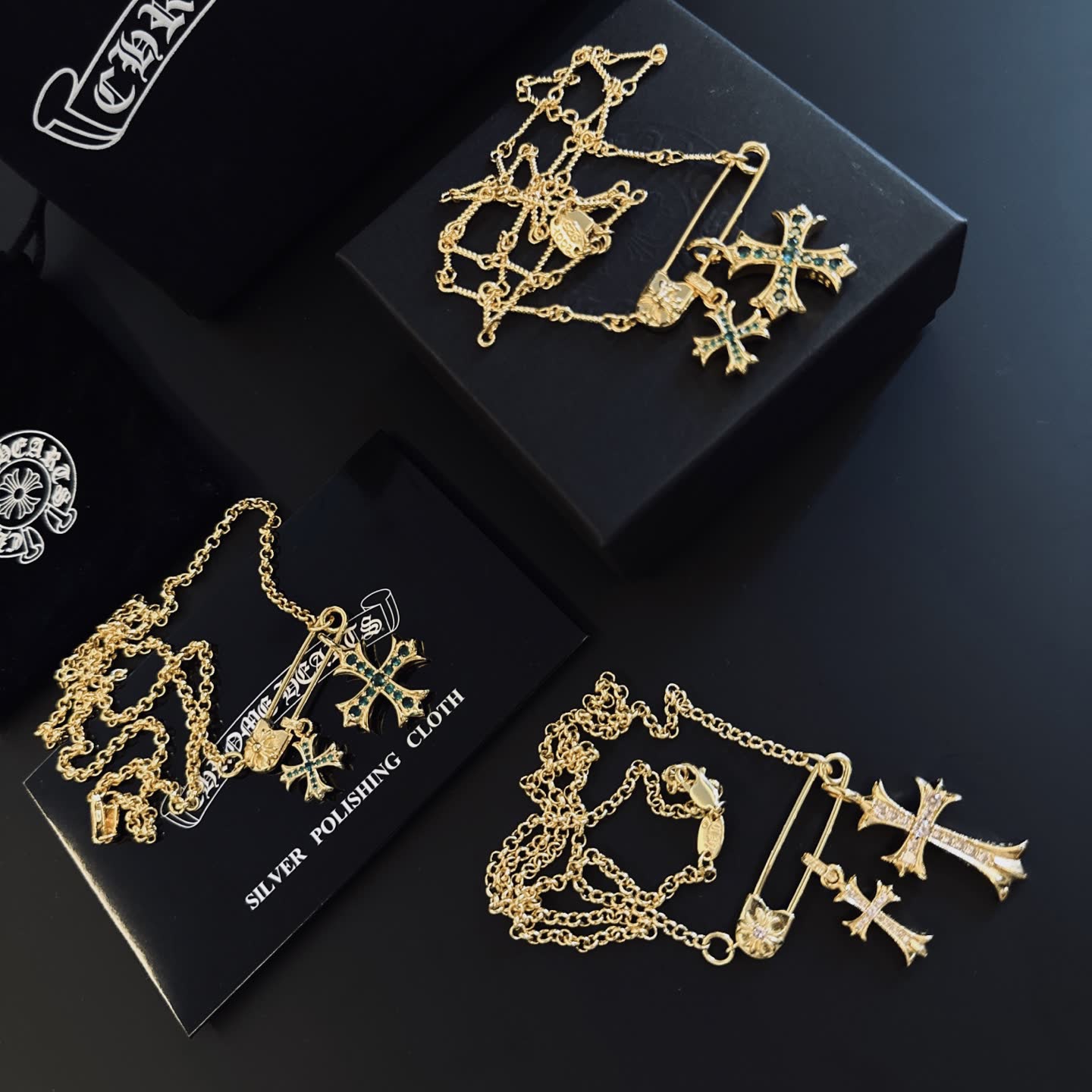 Chrome Hearts Gold Cross Pendant Necklace